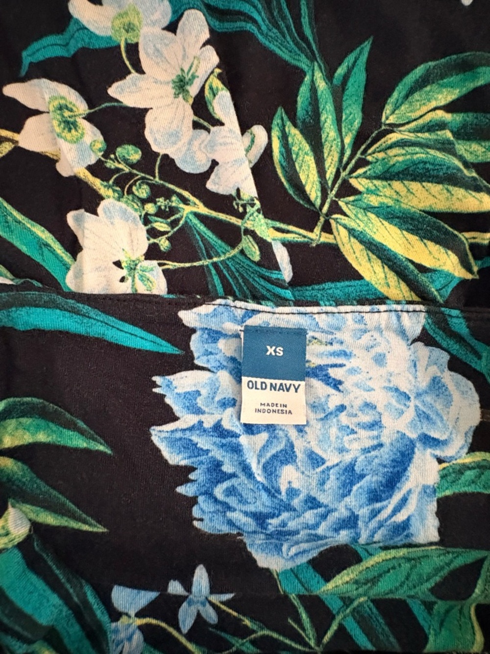 Old Navy Black Floral Mini Dress with Blue & Green Print Size XS - Picture 7 of 8